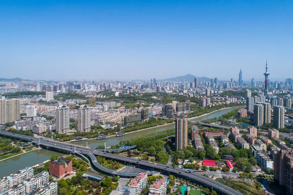 Nanjing Város Jiangsu Tartomány Városi Építési Terület — Stock Fotó