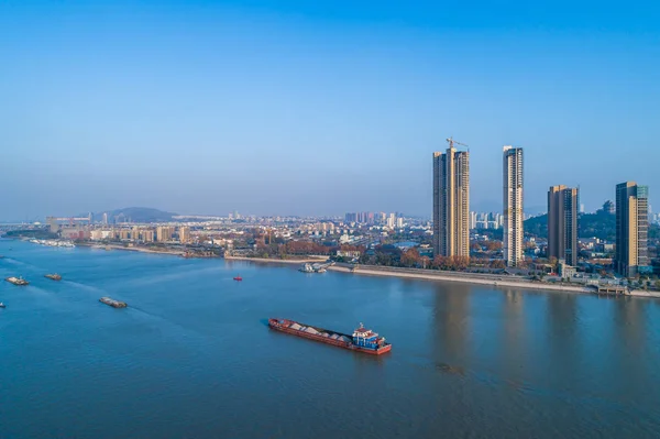 Luftgebäude Der Nähe Des Jangtse Flusses China — Stockfoto