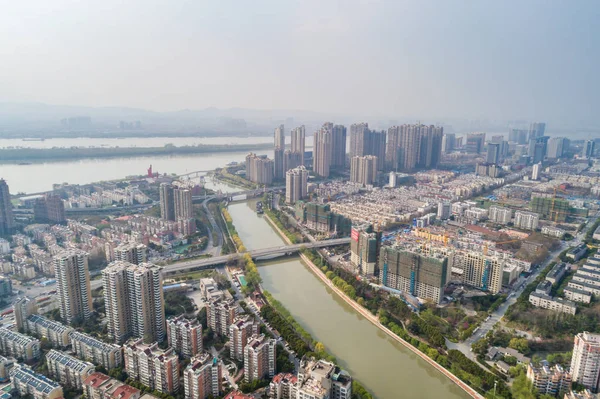 南京市 都市建築景観を空撮 — ストック写真