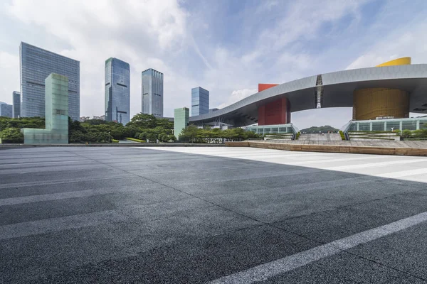 Piso Vacío Con Moderno Edificio Oficinas Negocios — Foto de Stock