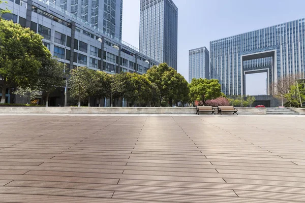 Piso Vacío Con Moderno Edificio Oficinas Negocios —  Fotos de Stock