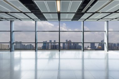 Panoramik manzarası ve binalardan cam pencere