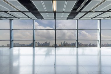 Panoramik manzarası ve binalardan cam pencere
