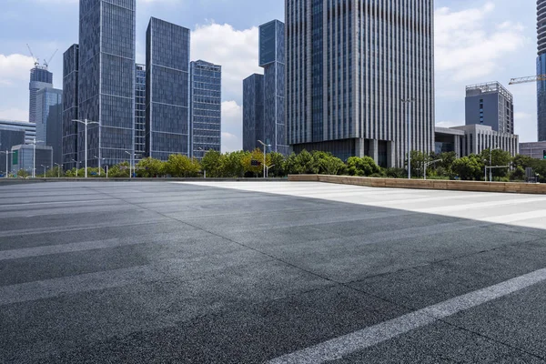 Empty Road with modern business office building