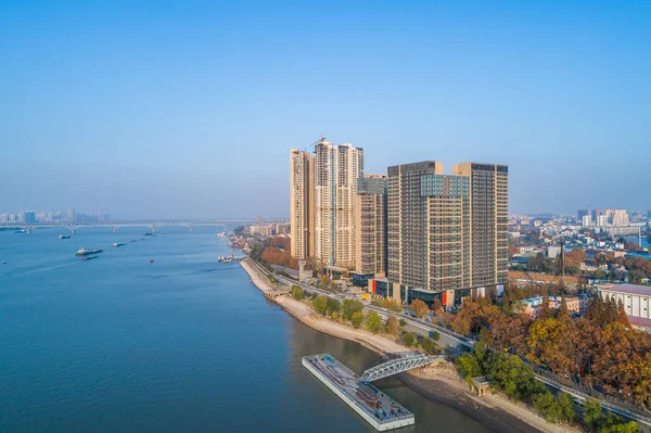 Edificios Aéreos Cerca Del Río Yangtze China —  Fotos de Stock