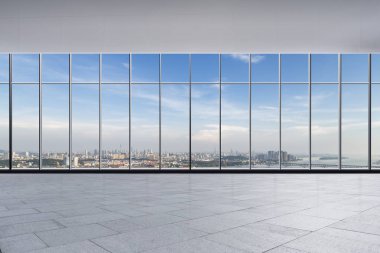 Panoramik manzarası ve binalardan cam pencere