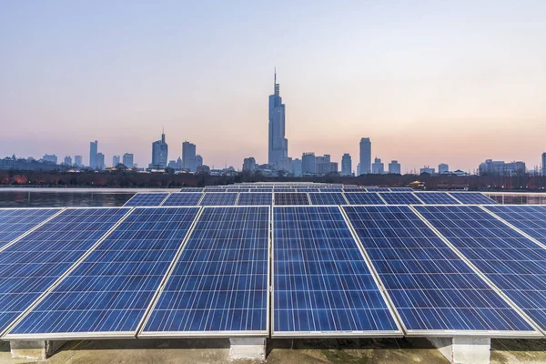 Solar Modern City Skyline — Stock Photo, Image