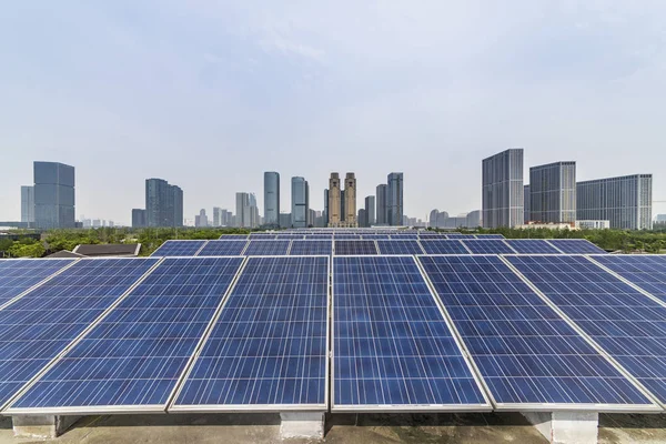 Solar Modern City Skyline — Stock Photo, Image