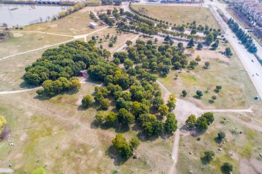 Nanjing şehrin kentsel mimari peyzaj üzerinde havadan görünümü