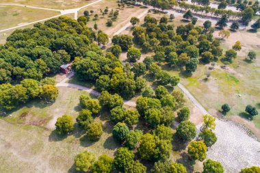 Nanjing şehrin kentsel mimari peyzaj üzerinde havadan görünümü