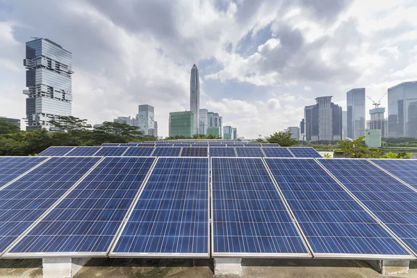 Solar Modern City Skyline — Stock Photo, Image