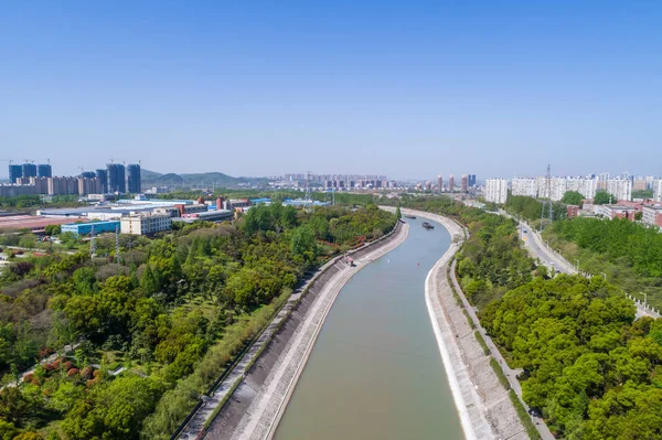 Vista Aérea Sobre Cidade Nanjing Paisagem Arquitetônica Urbana — Fotografia de Stock