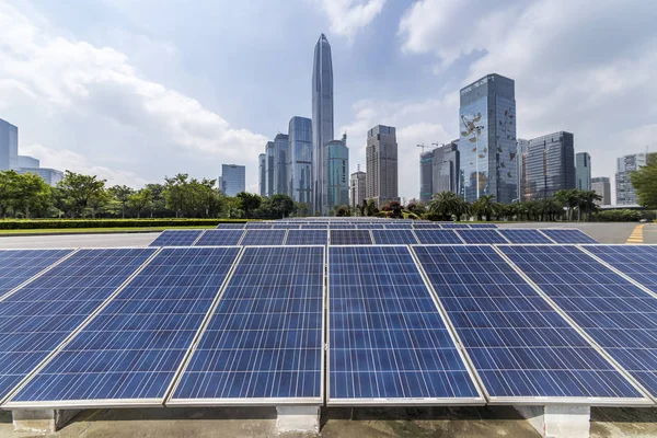 Solar Modern City Skyline — Stock Photo, Image