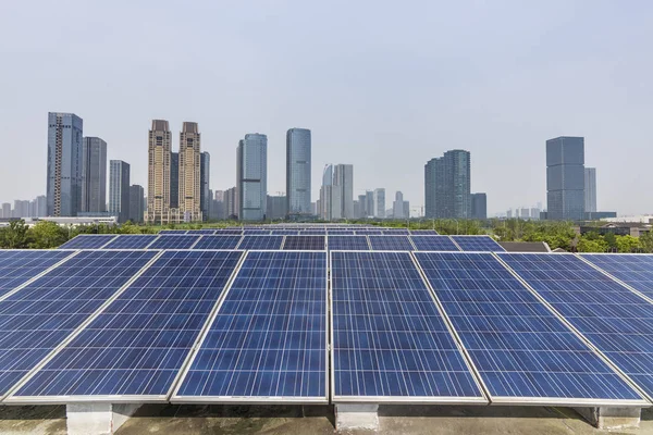 Solar Modern City Skyline — Stock Photo, Image