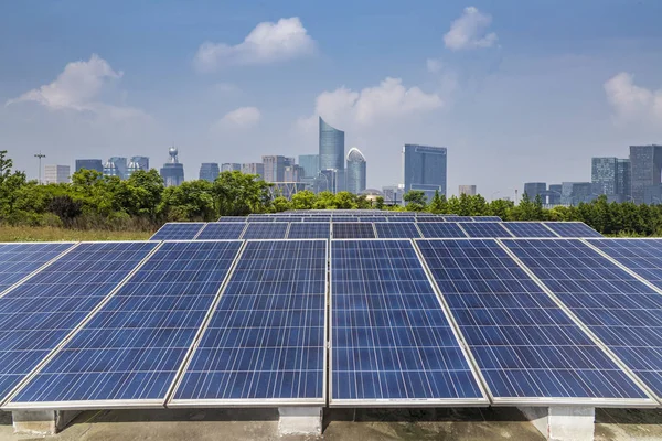 Solar Modern City Skyline — Stock Photo, Image