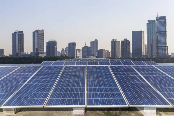 Solar Modern City Skyline — Stock Photo, Image