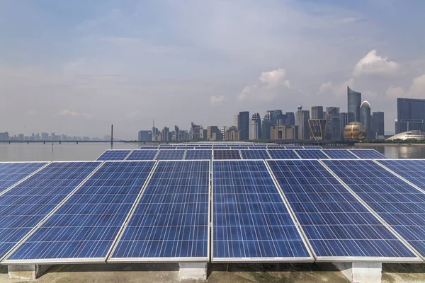 Solar Modern City Skyline — Stock Photo, Image