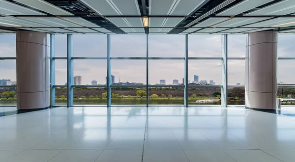 Horizonte Panorâmico Edifícios Partir Janela Vidro — Fotografia de Stock