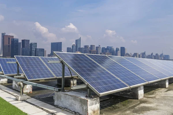 Solar Modern City Skyline — Stock Photo, Image