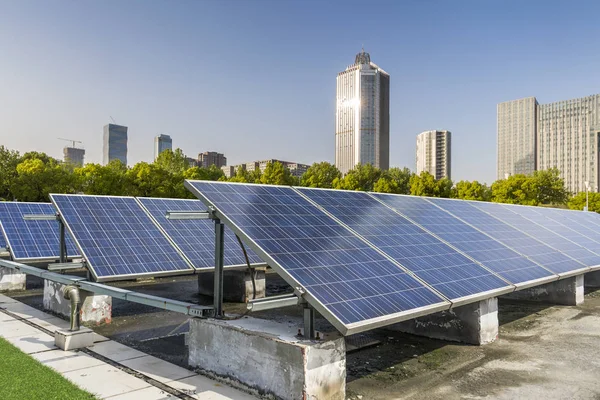 Solar Modern City Skyline — Stock Photo, Image