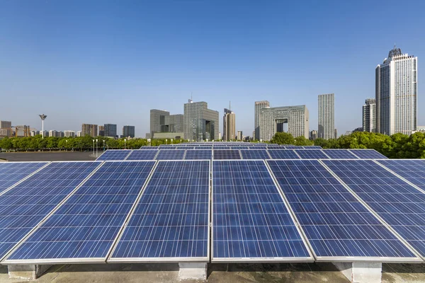 Solar Modern City Skyline — Stock Photo, Image