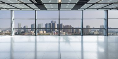 Panoramik manzarası ve binalardan cam pencere