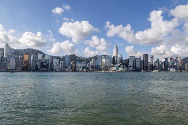 panoramik victoria limanın Hong Kong, Çin.