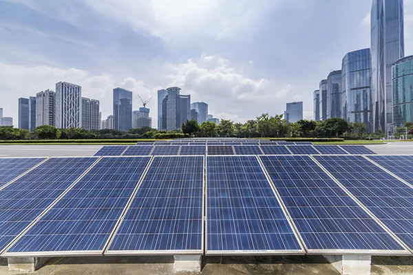 Solar Modern City Skyline — Stock Photo, Image