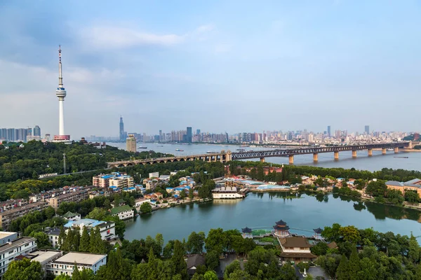 Luchtfoto Van Wuhan Citychina — Stockfoto