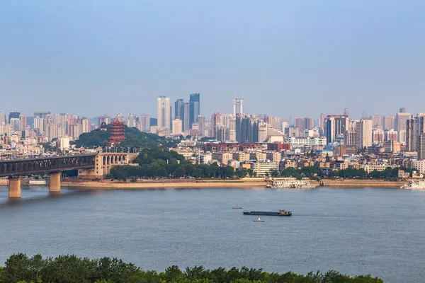 Luchtfoto Van Wuhan Citychina — Stockfoto