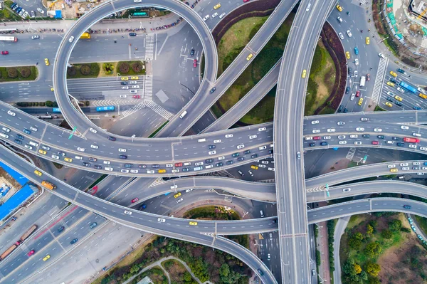 Aerial View Massive Highway Intersection — Stock Photo, Image