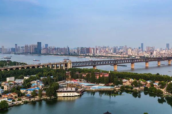 Widok Lotu Ptaka Miasta Wuhan Chiny — Zdjęcie stockowe
