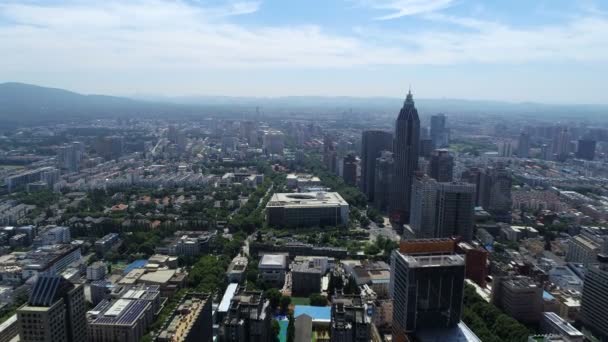 Bina Şehir Nanjing Çin Havadan Görünümü — Stok video