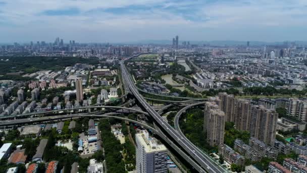 Vue Aérienne Intersection Achalandée Circulation Vue Dessus — Video