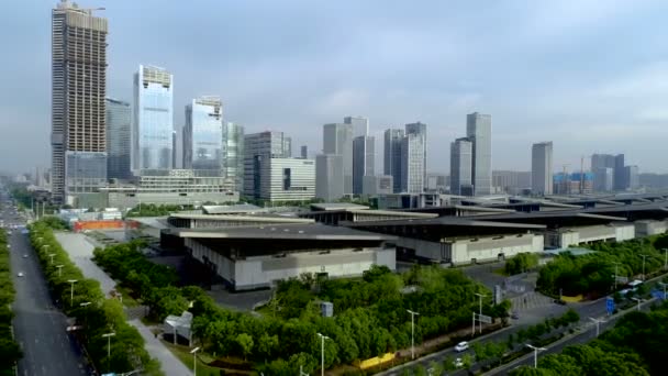 Flygfoto Över Byggnaden Och Staden Nanjing Kina — Stockvideo