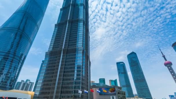 Time Lapse Van Wolkenkrabber Shanghai City — Stockvideo