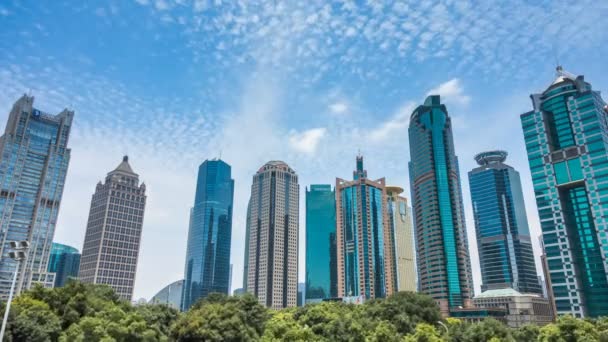 Zeitraffer Eines Wolkenkratzers Shanghai — Stockvideo