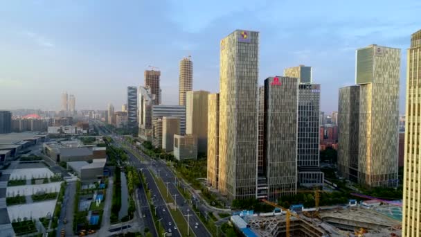 Luftaufnahme Des Gebäudes Und Der Stadt Nanjing China — Stockvideo