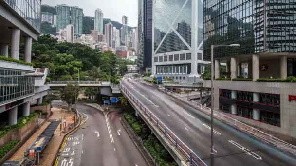 香港城市的时滞运动与街道交通 — 图库视频影像