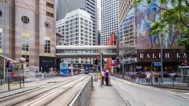 Movimiento Lapso Tiempo Ciudad Hong Kong Tráfico Calle — Vídeos de Stock