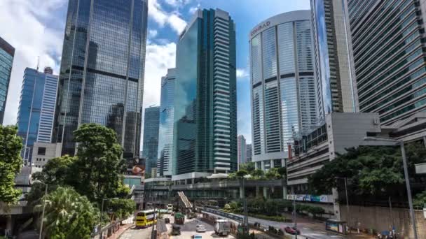 Tid Förflutit Motion Hong Kong City Och Trafik Gatan — Stockvideo
