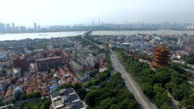 Zaman atlamalı hava görünümünün wuhan City, Çin