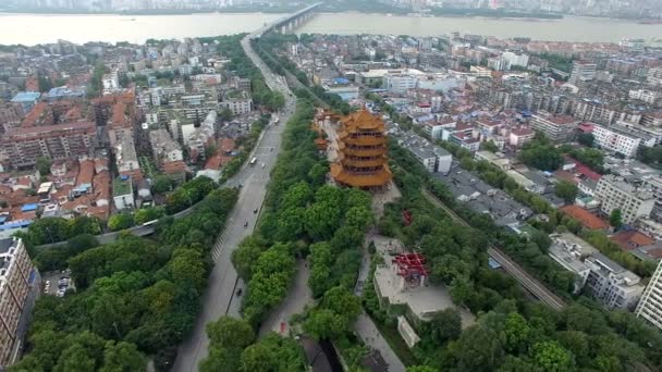 Lapso Tempo Visão Aérea Cidade Wuhan China — Vídeo de Stock