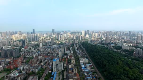 Tidsfördröjning För Flygfoto Över Wuhan City Kina — Stockvideo