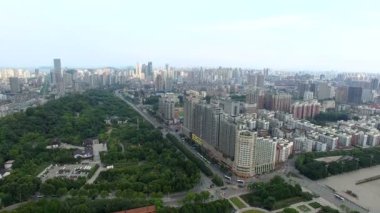 Zaman atlamalı hava görünümünün wuhan City, Çin