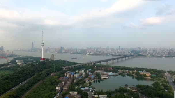 Time Lapse Aerial View Wuhan City China — Vídeo de stock