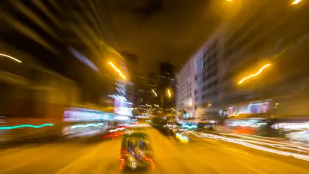 Ώρα Λήξη Τραμ Γρήγορη Ταχύτητα Κίνησης Στην Πόλη Του Hong — Αρχείο Βίντεο