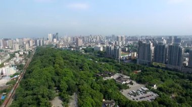 Zaman atlamalı hava görünümünün wuhan City, Çin