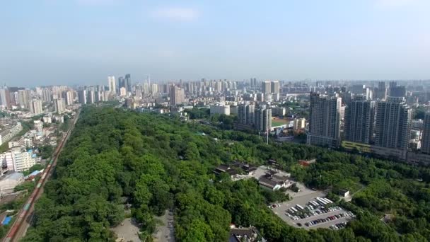 Zaman Atlamalı Hava Görünümünün Wuhan City Çin — Stok video