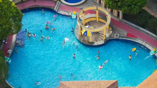 Vista Aérea Lapso Tiempo Piscina — Vídeos de Stock